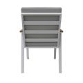 Silla de comedor de aluminio con reposabrazos de WPC para exteriores con cojín - 11D27J