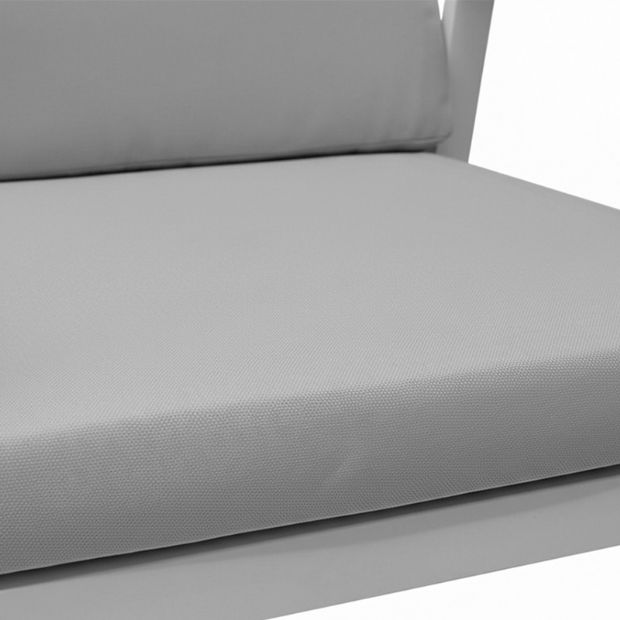 Silla de comedor de aluminio con reposabrazos de WPC para exteriores con cojín - 11D27J