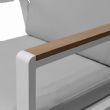 Silla de comedor de aluminio con reposabrazos de WPC para exteriores con cojín - 11D27J