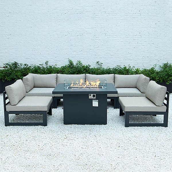 Tubo de aluminio con juego de sofás para exteriores Fire Pit Garden - 11C01A