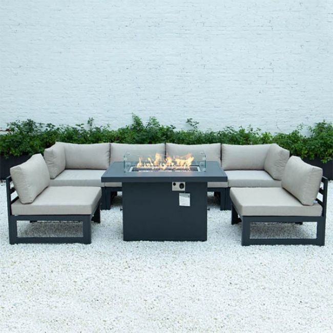 Tubo de aluminio con juego de sofás para exteriores Fire Pit Garden - 11C01A