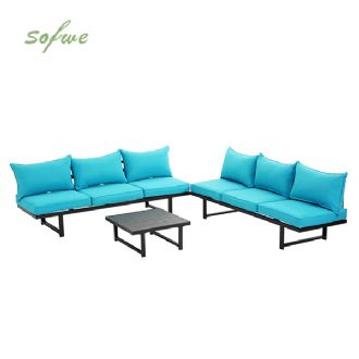 Juego de salón de piscina con muebles de metal para...