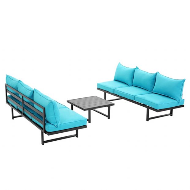 Juego de salón de piscina con muebles de metal para exteriores de lujo - 11C01B