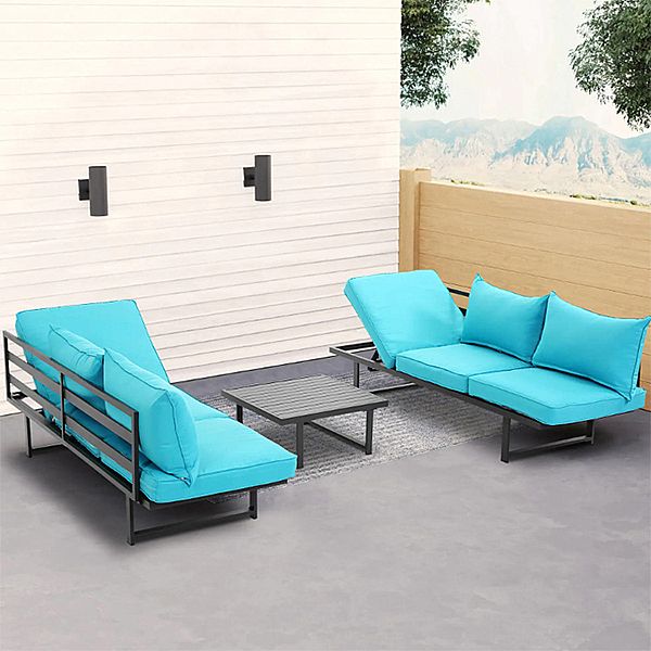 Juego de salón de piscina con muebles de metal para exteriores de lujo - 11C01B