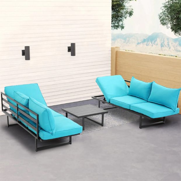 Juego de salón de piscina con muebles de metal para exteriores de lujo - 11C01B