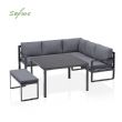 Juego de sofás de aluminio fundido con mesa y taburete - 11C01F