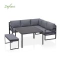 Juego de sofás de aluminio fundido con mesa y taburete - 11C01F