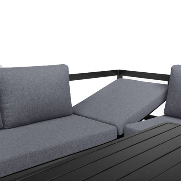 Juego de sofás de aluminio fundido con mesa y taburete - 11C01F