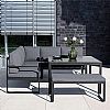 Juego de sofás de aluminio fundido con mesa y taburete - 11C01F