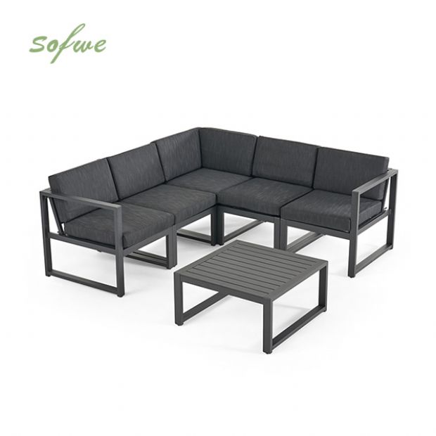 Sofá en forma de V de aluminio para exteriores de 4 piezas - 11C01H
