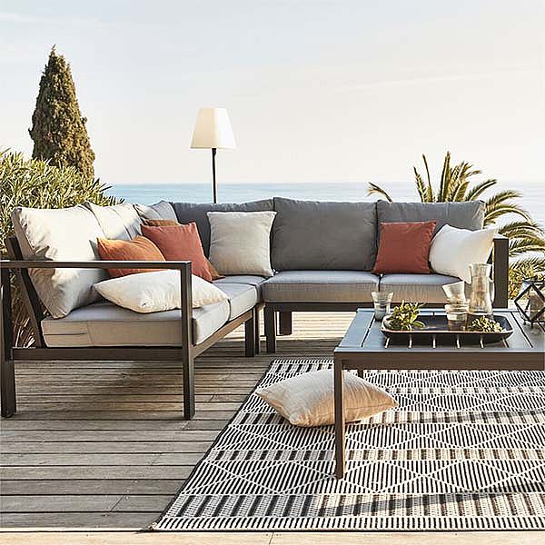 Sofá modular de exterior de aluminio de 5 plazas - 11C01I