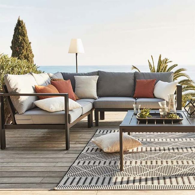 Sofá modular de exterior de aluminio de 5 plazas - 11C01I