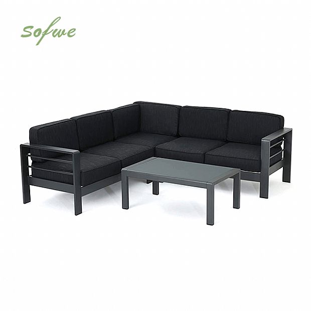 Sofá seccional de aluminio para exteriores en forma de V - 11C01J