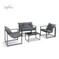 Juego de muebles de patio al aire libre de aluminio y hierro fundido - 11C01O