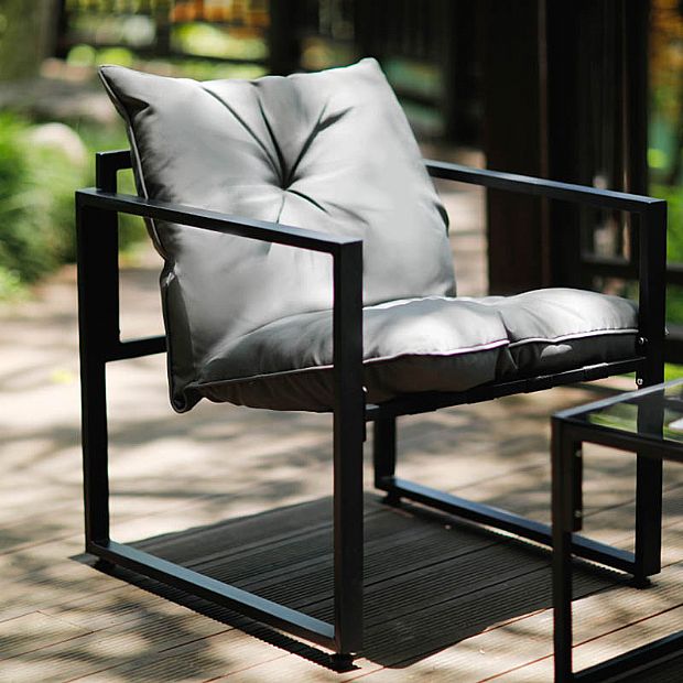 Juego de muebles de patio al aire libre de aluminio y hierro fundido - 11C01O