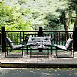 Juego de muebles de patio al aire libre de aluminio y hierro fundido - 11C01O