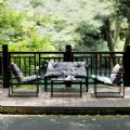 Juego de muebles de patio al aire libre de aluminio y hierro fundido - 11C01O