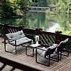 Juego de muebles de patio al aire libre de aluminio y hierro fundido - 11C01O