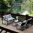 Juego de muebles de patio al aire libre de aluminio y hierro fundido - 11C01O