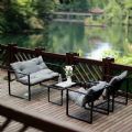 Juego de muebles de patio al aire libre de aluminio y hierro fundido - 11C01O