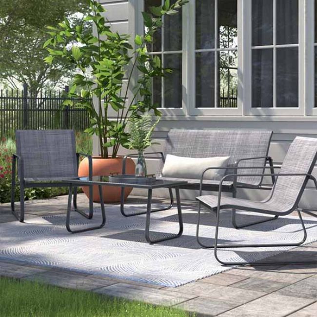 Muebles de patio de lujo de metal moderno - 11C01P