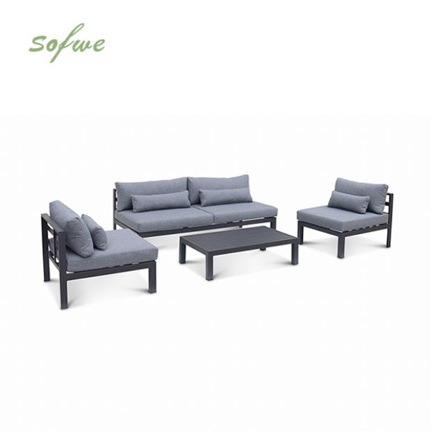 Juego de muebles de aluminio de lujo con cojín - 11C01Q