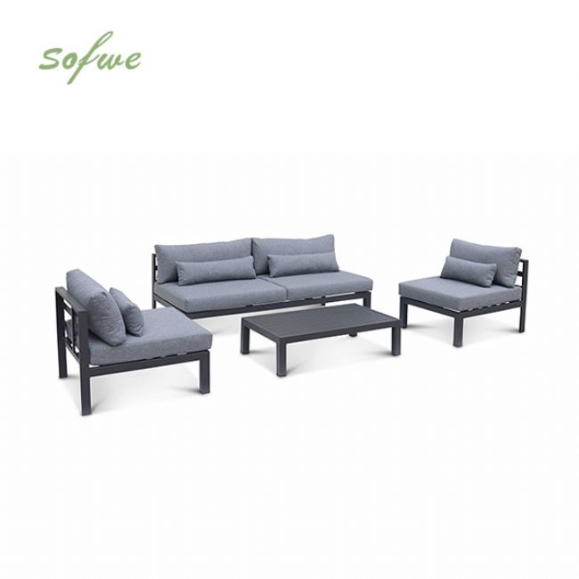 Juego de muebles de aluminio de lujo con cojín - 11C01Q