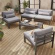 Juego de muebles de aluminio de lujo con cojín - 11C01Q