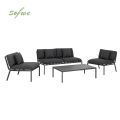Juego de sofás de exterior de 4 piezas de aluminio y metal - 11C01R