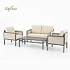 Conjunto de muebles de exterior de 4 piezas con mesa de cristal - 11C03H