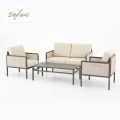 Conjunto de muebles de exterior de 4 piezas con mesa de cristal - 11C03H