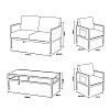 Conjunto de muebles de exterior de 4 piezas con mesa de cristal - 11C03H