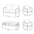 Conjunto de muebles de exterior de 4 piezas con mesa de cristal - 11C03H
