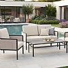 Conjunto de muebles de exterior de 4 piezas con mesa de cristal - 11C03H