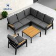 Conjunto de sofás esquineros de exterior de 5 piezas - 11C11A