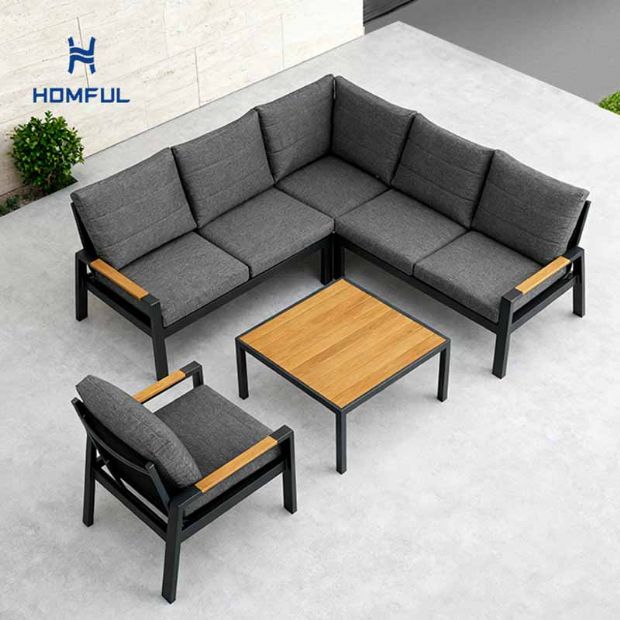 Conjunto de sofás esquineros de exterior de 5 piezas - 11C11A