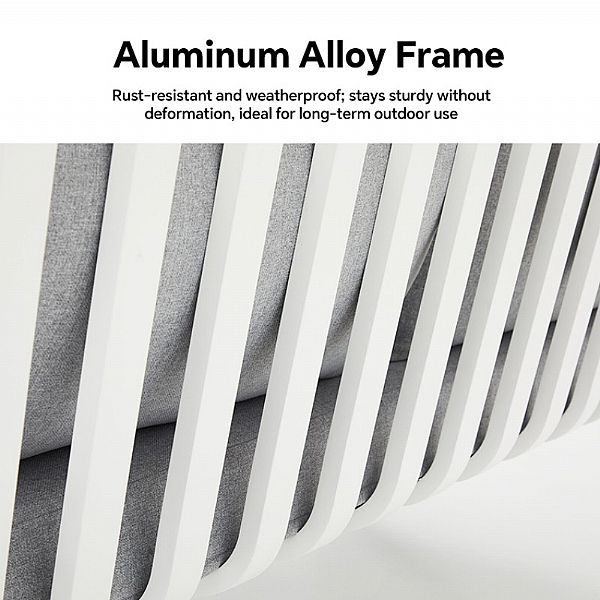 Conjunto de sofás de aluminio para exterior de 4 piezas con acabado de veta de madera - 11C11D