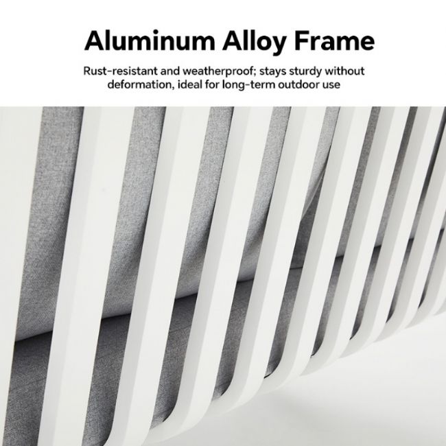 Conjunto de sofás de aluminio para exterior de 4 piezas con acabado de veta de madera - 11C11D