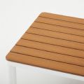 Conjunto de sofás de aluminio para exterior de 4 piezas con acabado de veta de madera - 11C11D