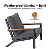 Conjunto de sofás de aluminio para exterior de 4 piezas en color negro - 11C11F