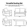 Conjunto de sofás de aluminio para exterior de 4 piezas en color negro - 11C11F
