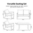 Conjunto de sofás de aluminio para exterior de 4 piezas en color negro - 11C11F