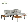 Conjunto de sofá de esquina para exterior con respaldo ajustable y sofá de dos plazas - 11C11G