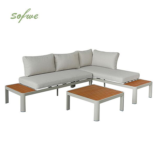 Conjunto de sofá de esquina para exterior con respaldo ajustable y sofá de dos plazas - 11C11G