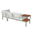 Conjunto de sofá de esquina para exterior con respaldo ajustable y sofá de dos plazas - 11C11G