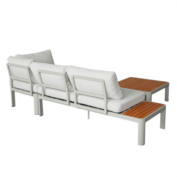 Conjunto de sofá de esquina para exterior con respaldo ajustable y sofá de dos plazas - 11C11G