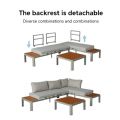 Conjunto de sofá de esquina para exterior con respaldo ajustable y sofá de dos plazas - 11C11G