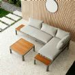 Conjunto de sofá de esquina para exterior con respaldo ajustable y sofá de dos plazas - 11C11G