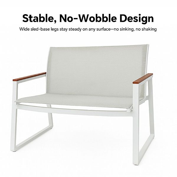 Conjunto de sofás de aluminio para exterior de 4 piezas en color blanco - 11C11J