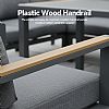 Conjunto de sofá esquinero de aluminio para patio exterior con mesa de centro y reposapiés - 11C12A